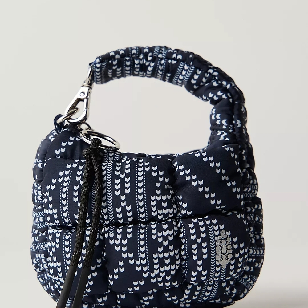 Free People Stylish Black and White Mini Micro Women's Clip Bag
